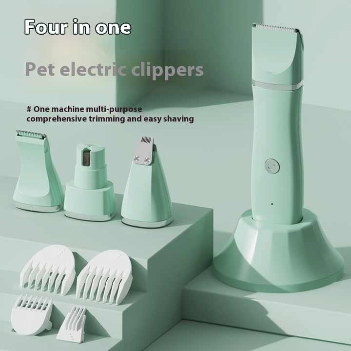 White 4-in-1 Pet Grooming Electric Clippers - Professional Rechargeable Trimmer for Dogs & Cats, Paw, Fur, Nail, and Ear Care | Compact Design, - Image 2