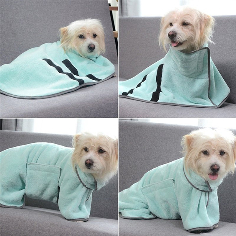 2PCS/S Size Pink Soft and Absorbent Dog Bathrobe Towel - Cozy Pet Drying Wrap for Small to Medium Dogs - Image 3