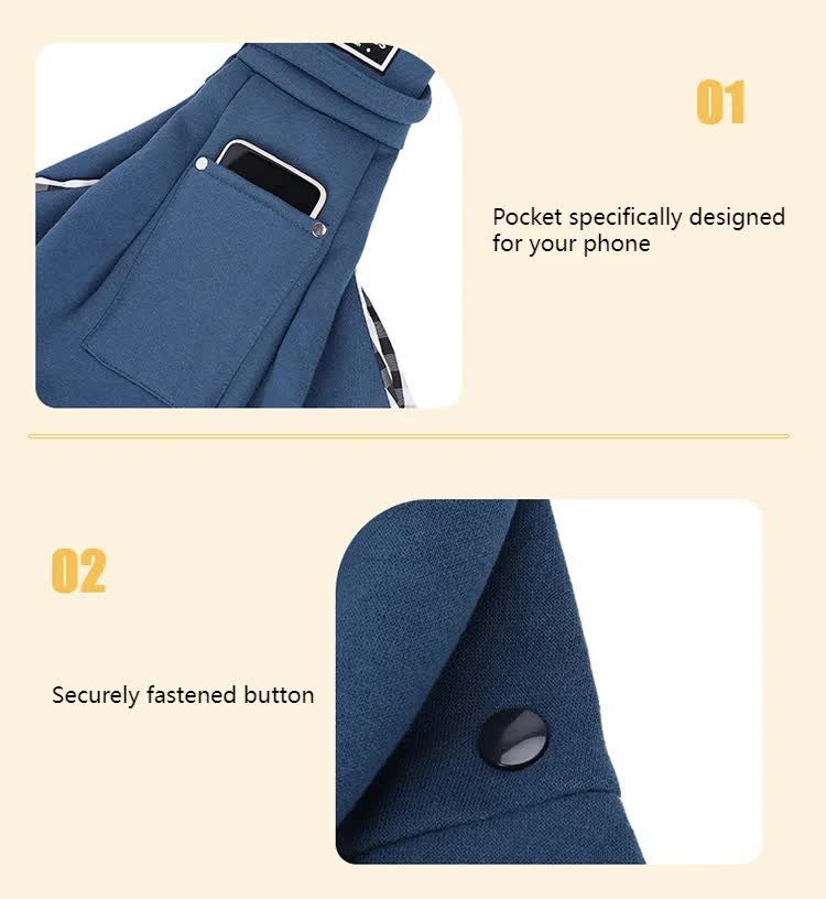 Nevy Blue Pet Sling Carrier Bag - Comfortable and Hands-Free Design - Image 2
