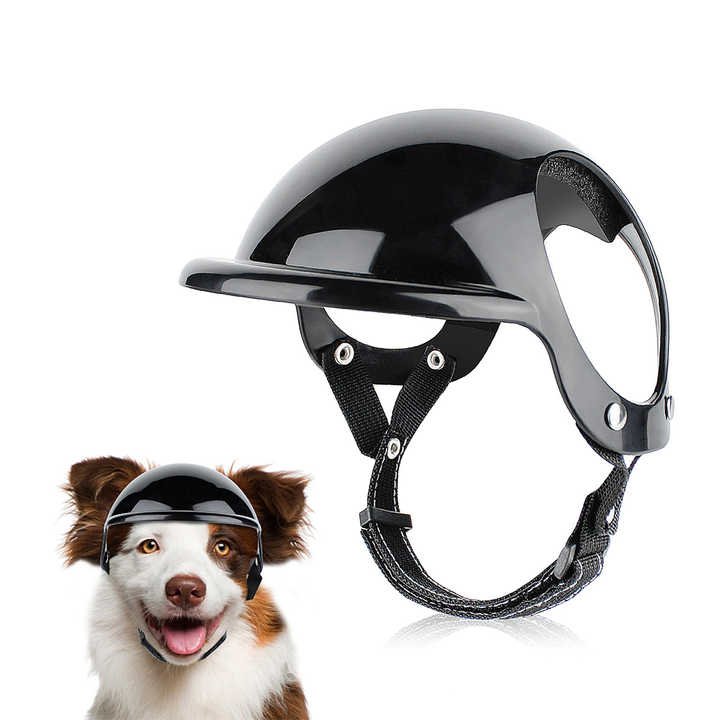 Size S Black Pet Safety Helmet â€“ Stylish Protective Headgear for Dogs