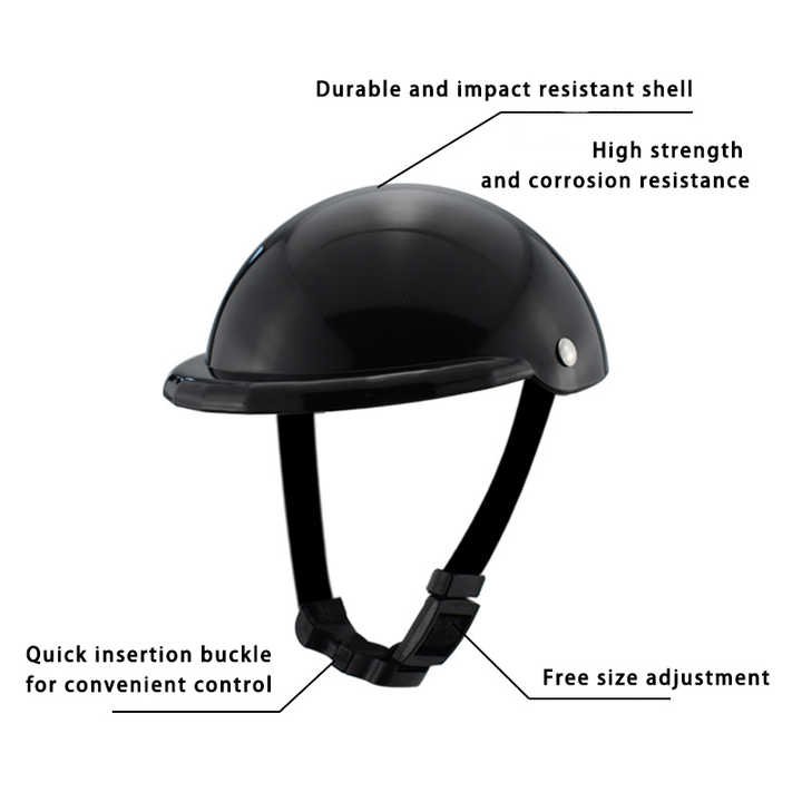 Size L Black Pet Helmet & Goggles Set - Adjustable Safety Gear for Dogs, UV Protection, Durable ABS Material, Stylish Outdoor Accessory - Image 5