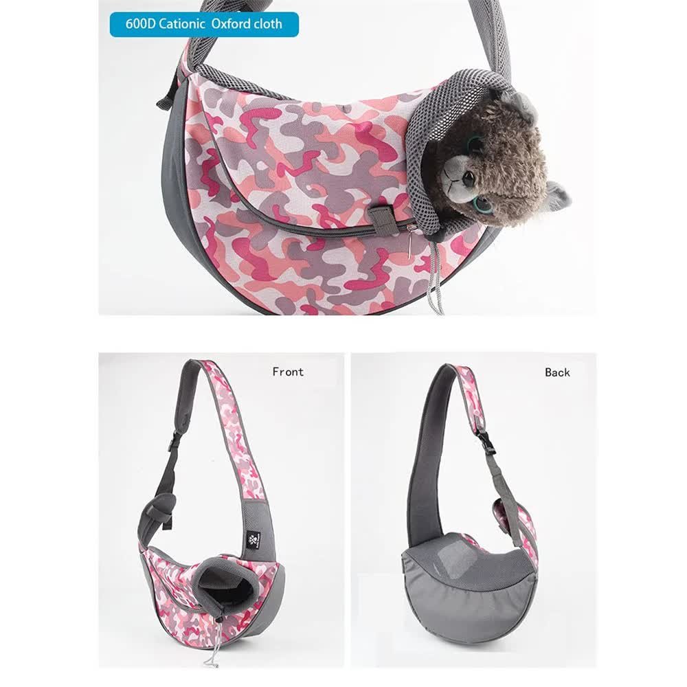 Size S Pink Lightweight Single Shoulder Pet Sling Bag - Stylish Durable Oxford Fabric Carrier - Image 5