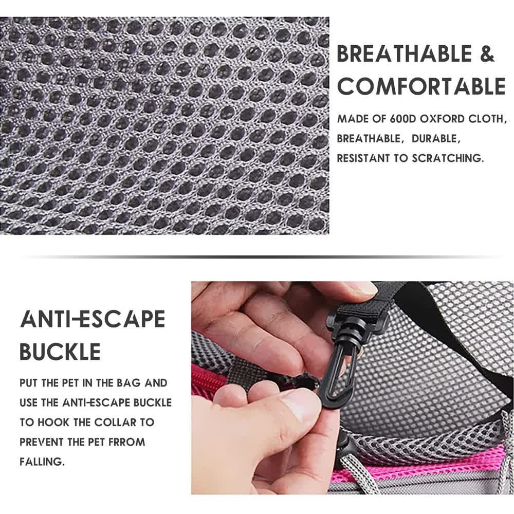 Size S Pink Lightweight Single Shoulder Pet Sling Bag - Stylish Durable Oxford Fabric Carrier - Image 6