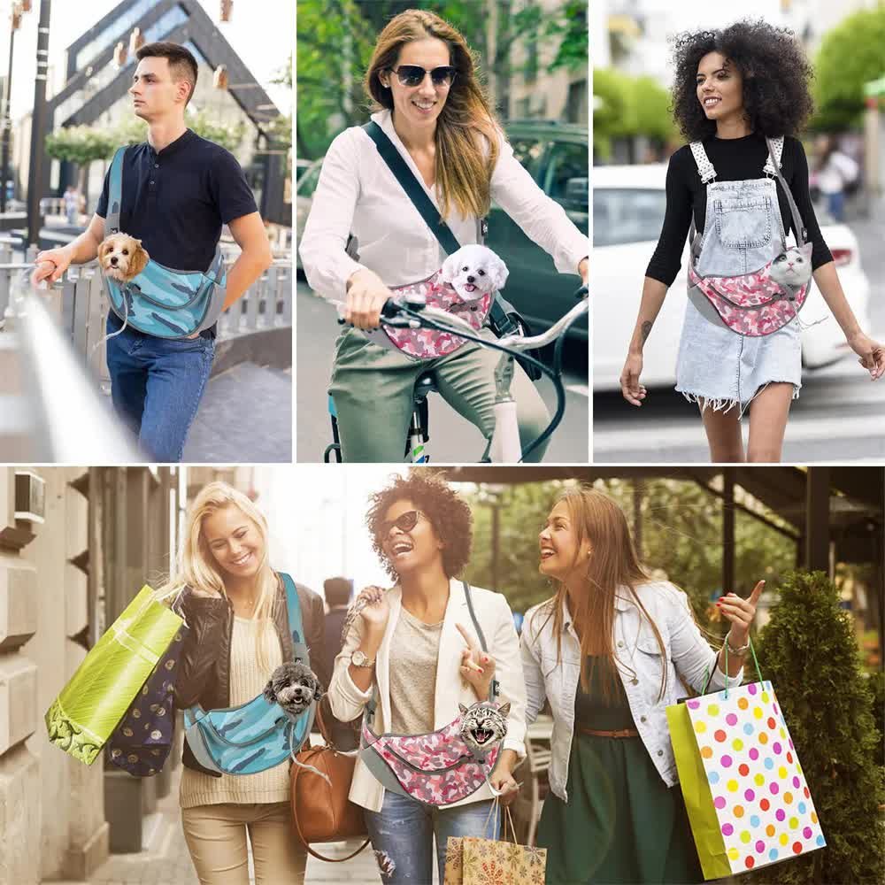 Size S Pink Lightweight Single Shoulder Pet Sling Bag - Stylish Durable Oxford Fabric Carrier - Image 8