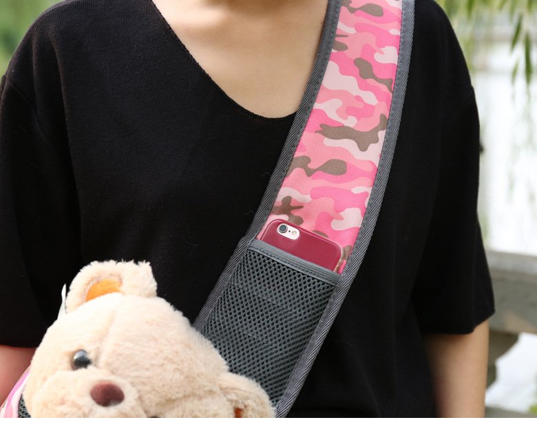 Size S Yellow Dog Pattern Lightweight Single Shoulder Pet Sling Bag - Stylish Durable Oxford Fabric Carrier - Image 3