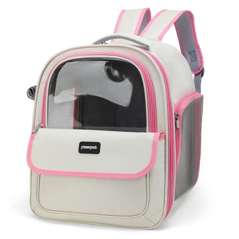Pink Pet Carrier Backpack - Space Capsule Design for Cats & Small Dogs