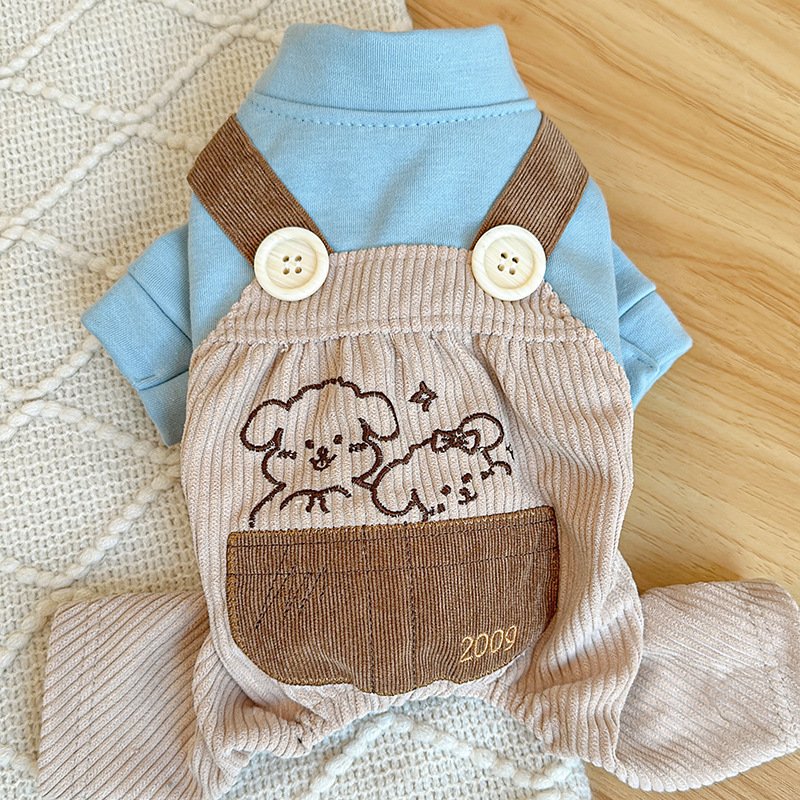 XS Cute Little Backless Trousers Cute Four-Legged Dog Clothes - Spring/Summer Pet Outfit, Soft & Breathable