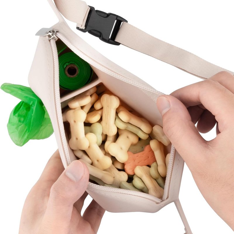 Pink Silicone Pet Treat Pouch for Dog Training - Portable Waist Bag with Waste Bag Holder - Image 5