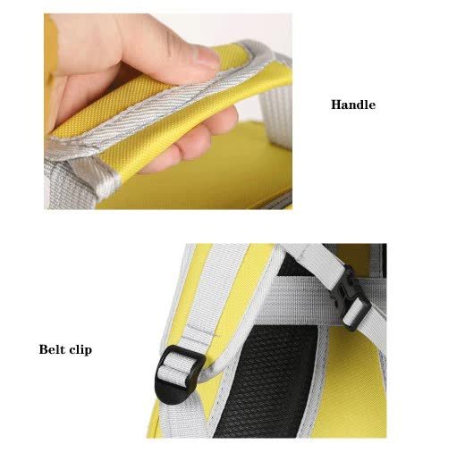 Yellow Stylish Transparent PVC Pet Carrier Backpack - Large Capacity, Multi-Use for Birds & Cats(Including Wooden Stick) - Image 9