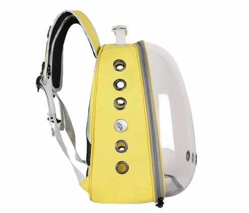 Pink Stylish Transparent PVC Pet Carrier Backpack - Large Capacity, Multi-Use for Birds & Cats(Including Wooden Stick) - Image 5