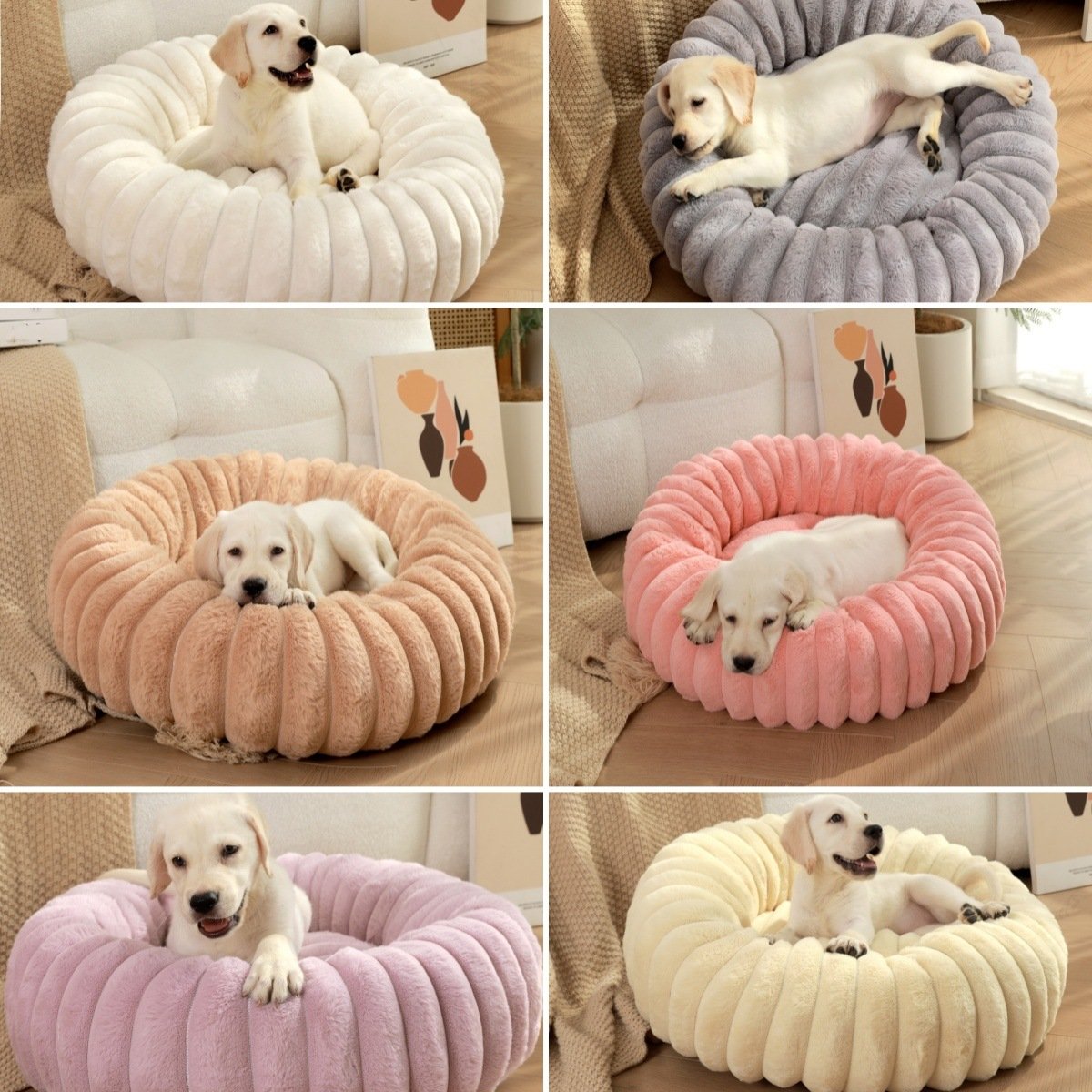 Purple Plush Pet Bed - 40cm Round Dog & Cat Mat, Cozy PP Cotton Filled, Comfortable Pet Supplies - Image 3