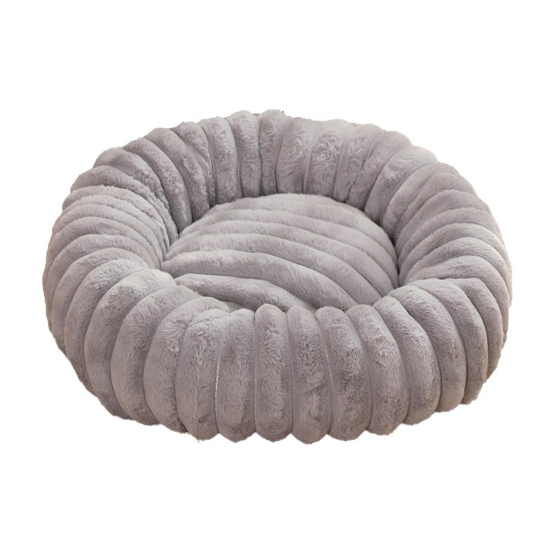Purple Plush Pet Bed - 40cm Round Dog & Cat Mat, Cozy PP Cotton Filled, Comfortable Pet Supplies - Image 4