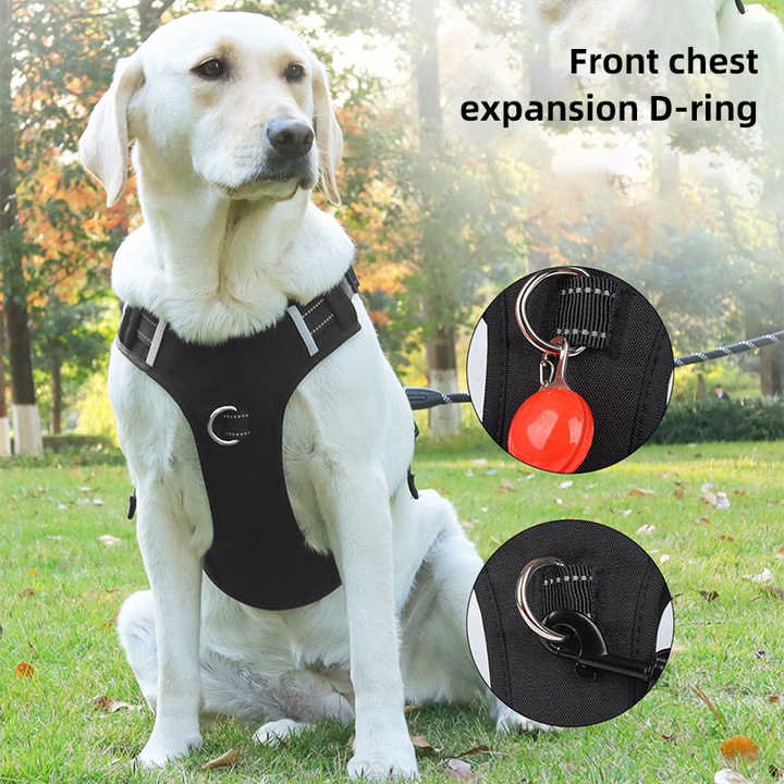 Size S Black Reflective No-Pull Dog Harness - Adjustable & Durable for Large Breeds, Anti-Escape Design - Image 3