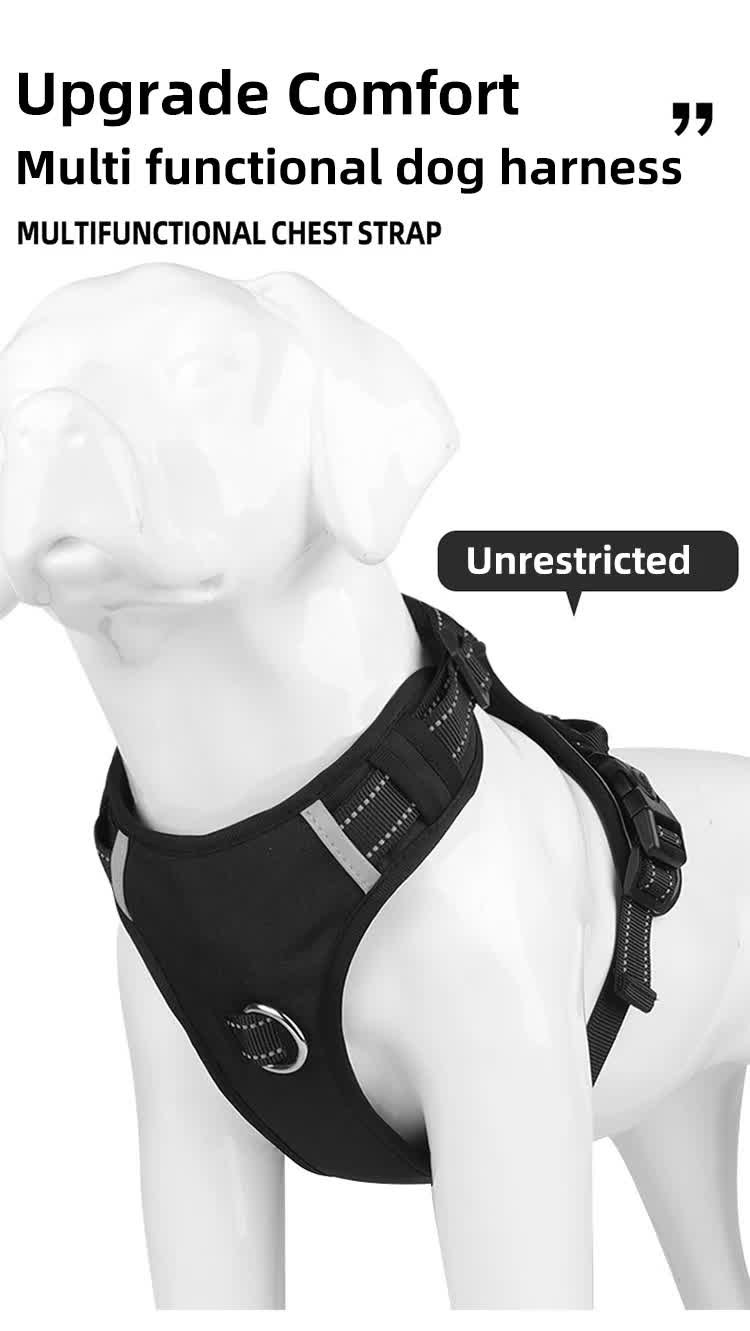 Size S Black Reflective No-Pull Dog Harness - Adjustable & Durable for Large Breeds, Anti-Escape Design - Image 6