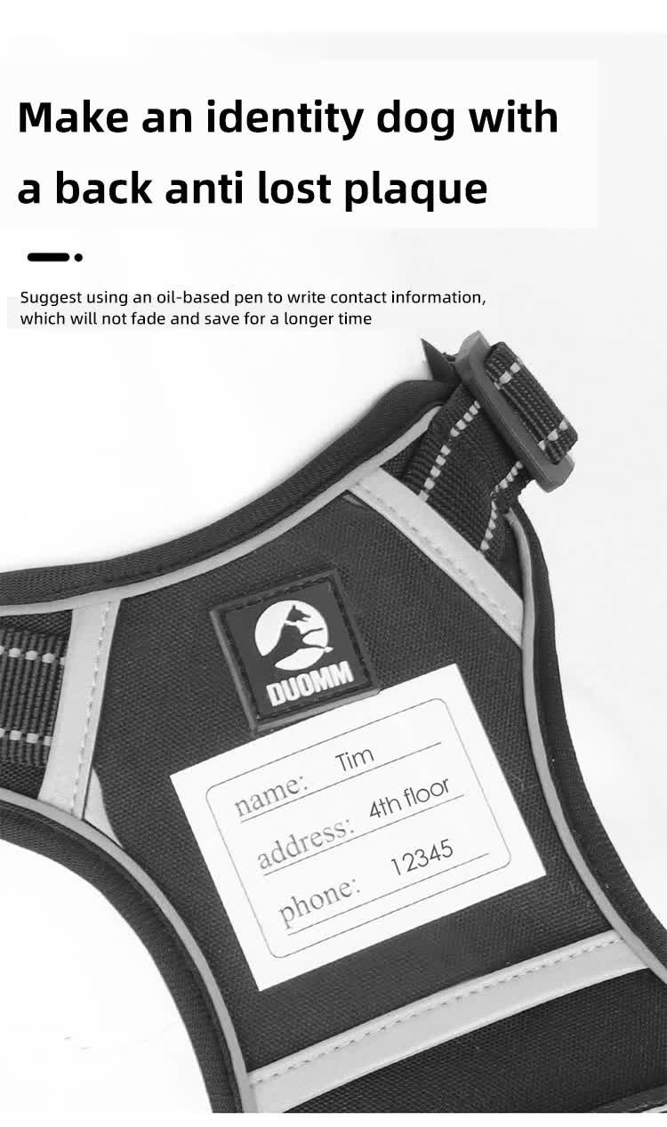 Size S Black Reflective No-Pull Dog Harness - Adjustable & Durable for Large Breeds, Anti-Escape Design - Image 9