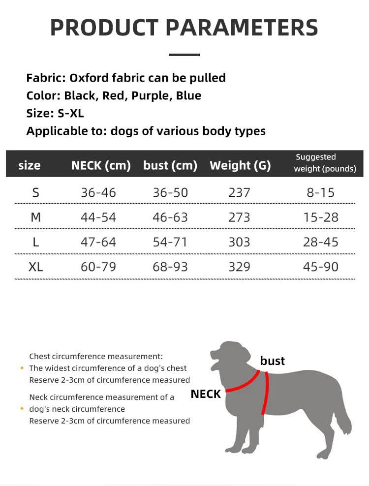 Size M Black Reflective No-Pull Dog Harness - Adjustable & Durable for Large Breeds, Anti-Escape Design - Image 7