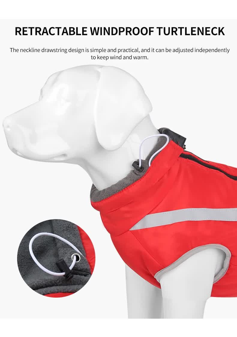 Size 5XL Pink Reflective Winter Dog Jacket - Warm & Waterproof Outdoor Coat for Large Breeds - Image 6