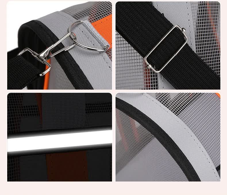 Size L Black and Red Foldable Pet Carrier Bag - Lightweight, Breathable, and Spacious for All Seasons - Image 8