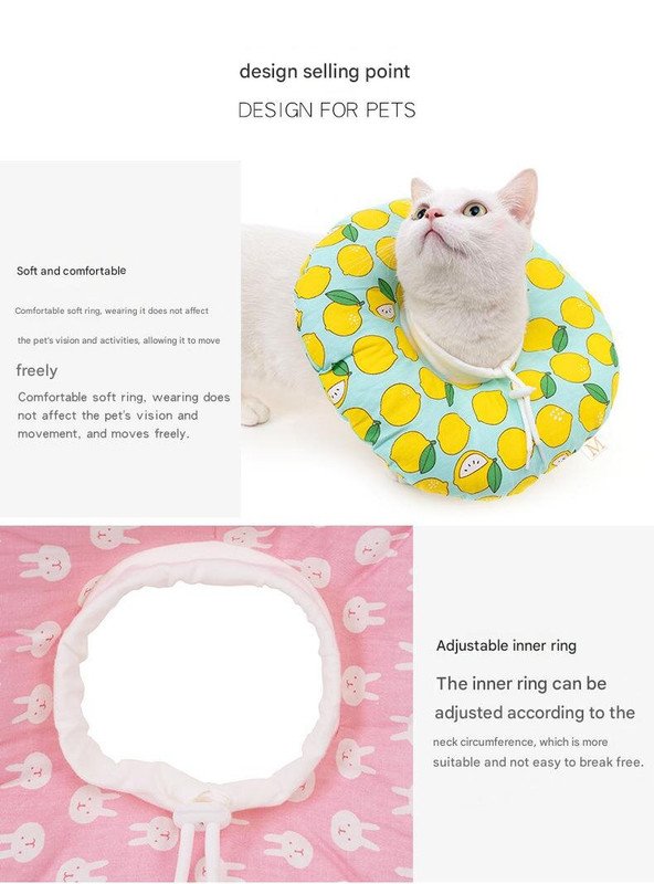 2 pcs Cloud Rabbit Pet Recovery Collar - Comfortable Anti-Lick Cone for Cats & Dogs Size L - Image 3