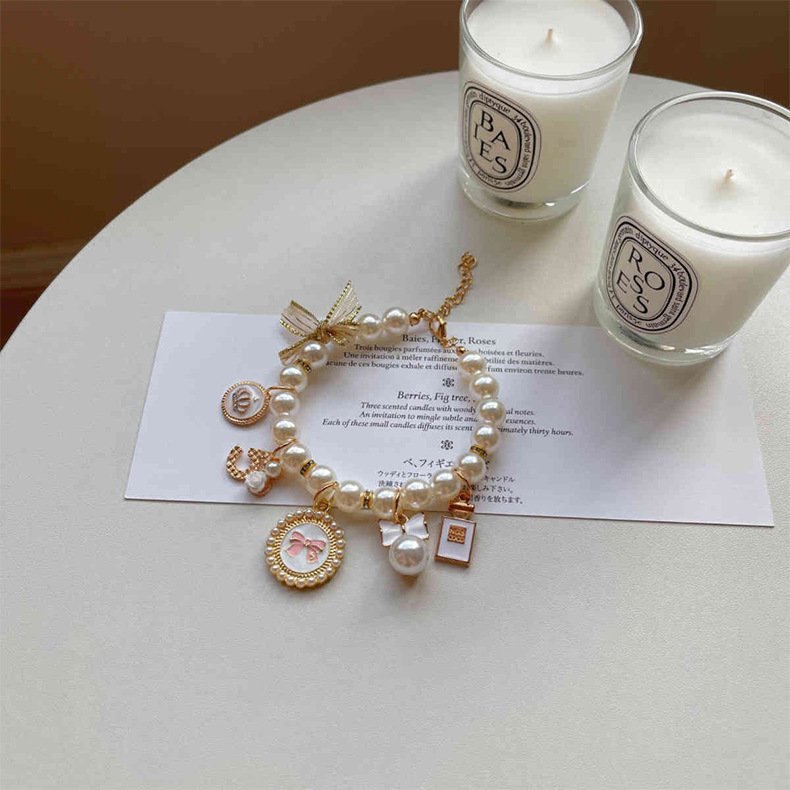 White 4-PCS Pearl Charm Pet Necklace - Adjustable Bowknot Collar for Small Dogs & Cats (M: 25+5CM) - Image 3