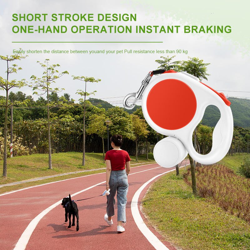 White 5M Retractable Dog Leash - With Small Box, Suitable For Small And Medium Dogs - Image 3