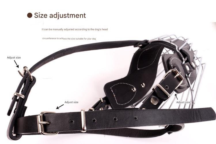 Black Metal Basket Dog Muzzle - Anti-Bite & Anti-Barking - M - Image 2