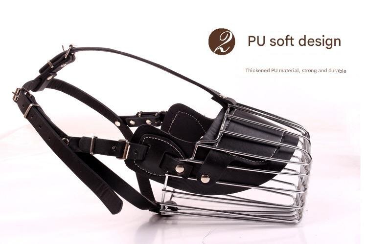 Black Metal Basket Dog Muzzle - Anti-Bite & Anti-Barking - M - Image 4