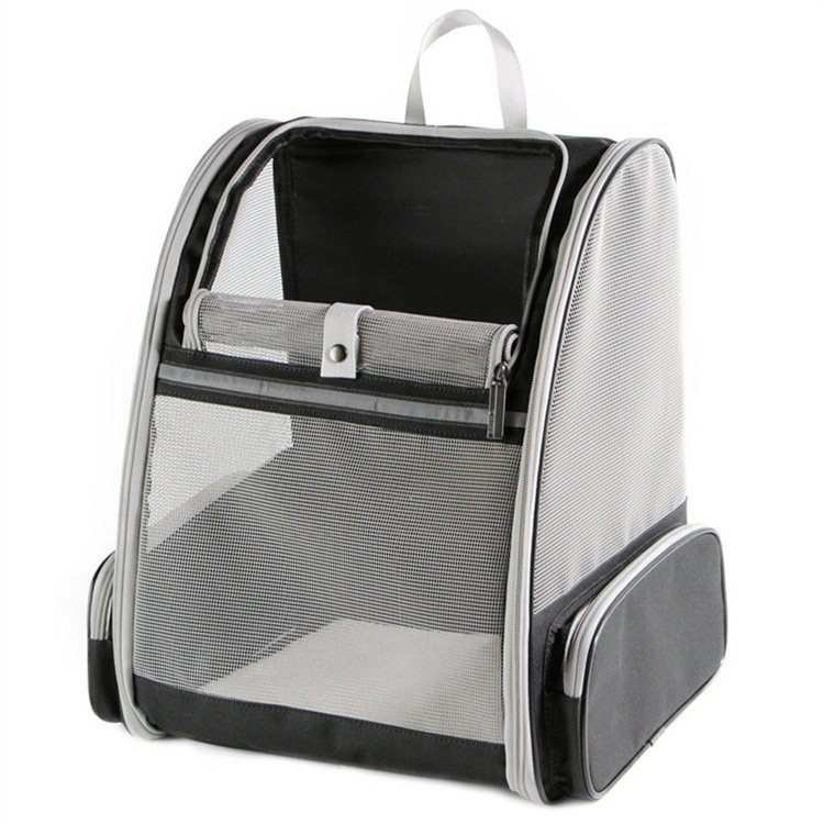 Black Foldable Pet Carrier Backpack - Breathable Mesh Travel Bag for Cats & Small Dogs - Image 2