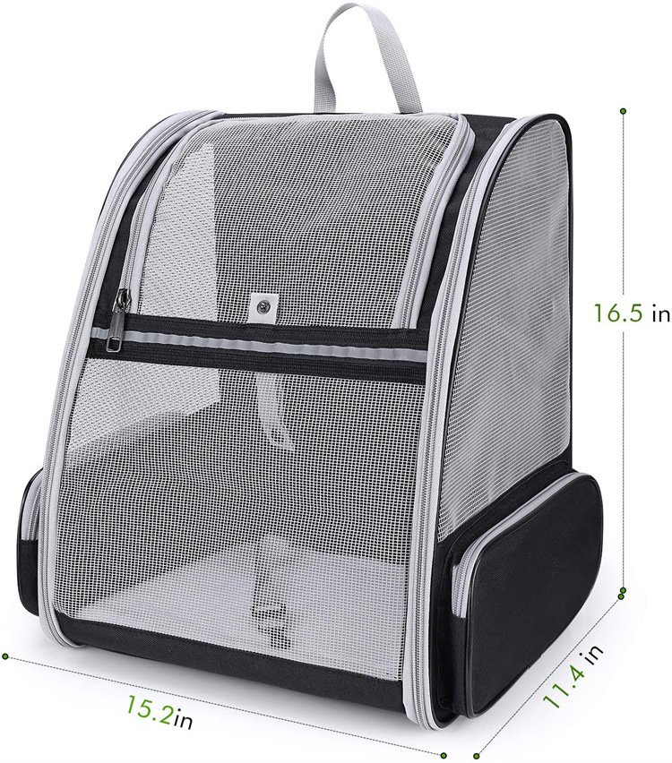 Pink Foldable Pet Carrier Backpack - Breathable Mesh Travel Bag for Cats & Small Dogs - Image 4