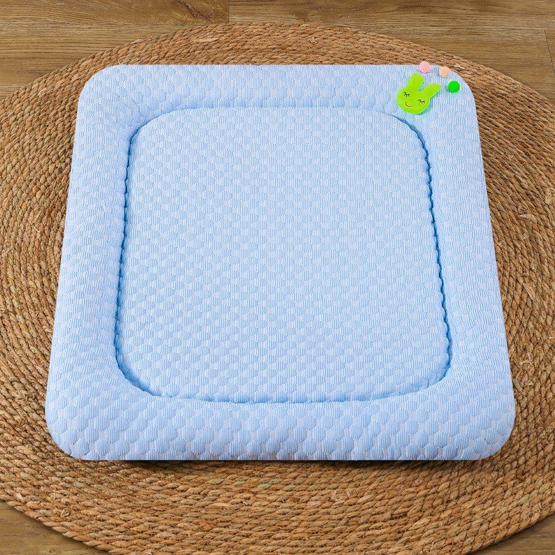 Blue Breathable Cooling Pet Mat - Ice Bean Summer Bed for Small Dogs (L : 50x65cm)