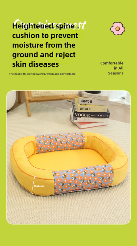 Size M Blue Cozy Pet Bed for Small Dogs and Cats - Durable & Chew-Resistant Nest for All Seasons - Image 5