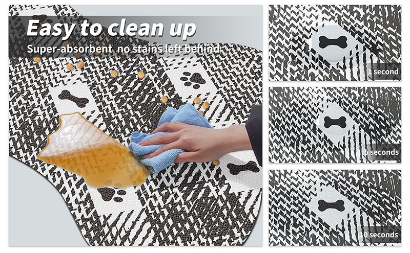 Brown And White Pet Feeding Mat 45x60cm - Anti-Slip, Durable Diatom Mud Mat for Dogs and Cats, Easy to Clean - Image 5