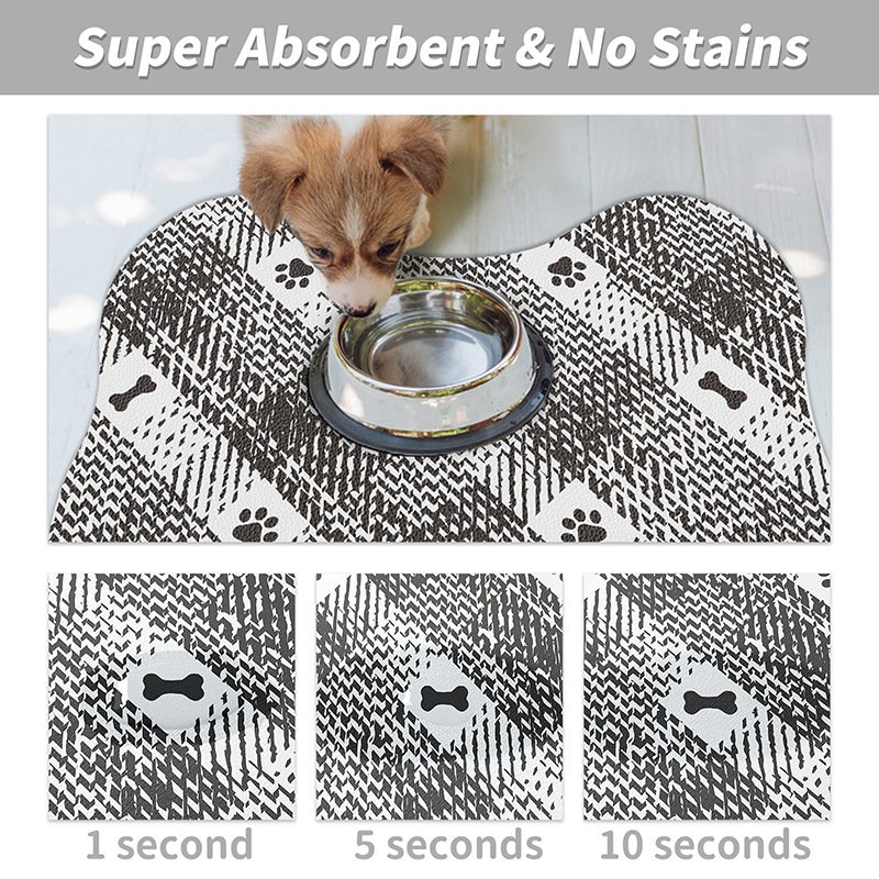 Green And White Pet Feeding Mat 50x70cm - Anti-Slip, Durable Diatom Mud Mat for Dogs and Cats, Easy to Clean - Image 3