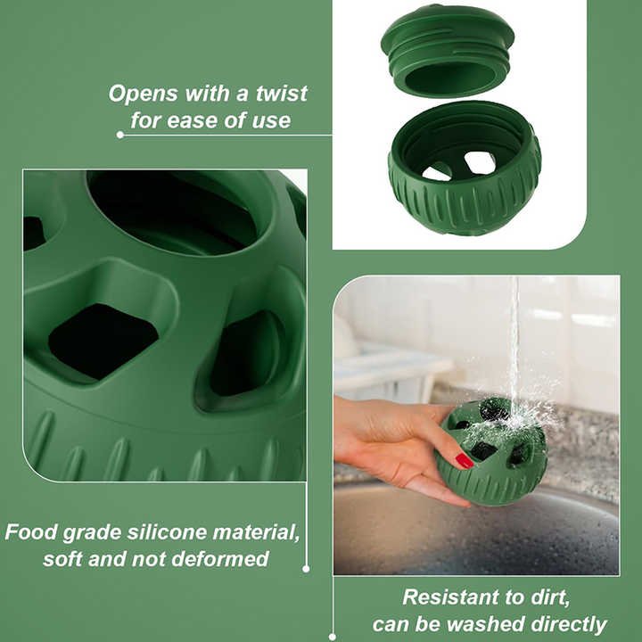 Green Ball and Black Mold Pet Treat Dispensing Ball and Molding Set - Silicone Dog Chew Toy for Teeth Cleaning and Boredom Relief - Image 6