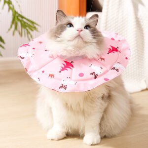2 Pcs Size M Pink Comfortable Pet Recovery Collar | Waterproof Anti-Lick Collar for Cats & Dogs
