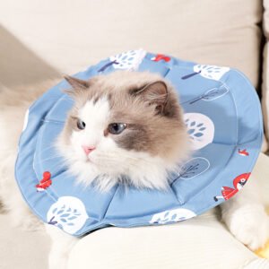 2 Pcs Size S Blue Comfortable Pet Recovery Collar | Waterproof Anti-Lick Collar for Cats & Dogs