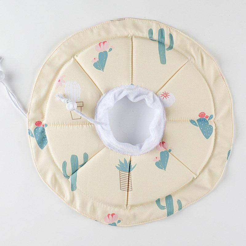 2 Pcs Size S Beige Comfortable Pet Recovery Collar | Waterproof Anti-Lick Collar for Cats & Dogs - Image 2