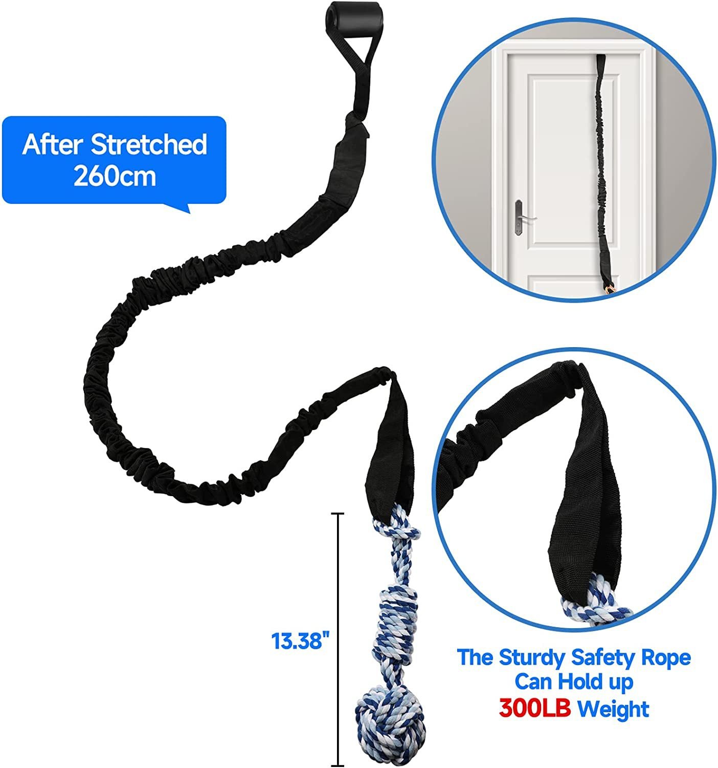 Red And Colored Cotton Balls Interactive Bungee Dog Tug Toy - Hanging Rope Ball for Solo Play & Exercise - Image 6