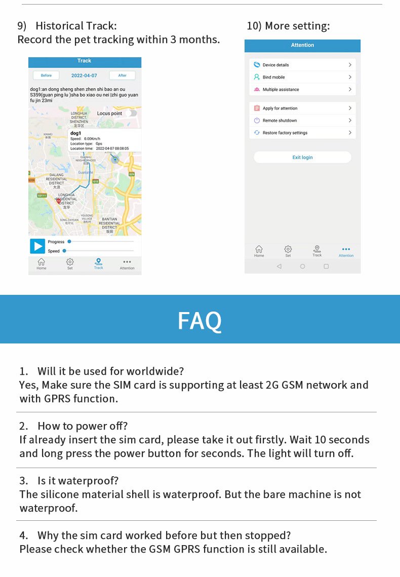 Green Real-Time Pet GPS Tracker Locator - Magnetic Charging, Multi-Mode Positioning for Dogs & Cats - Image 8
