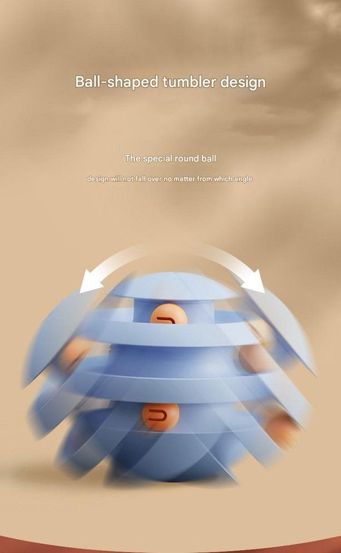 Pearl White Interactive Cat Scratching Ball Toy - Multi-layer Track with Rolling Ball - Image 3