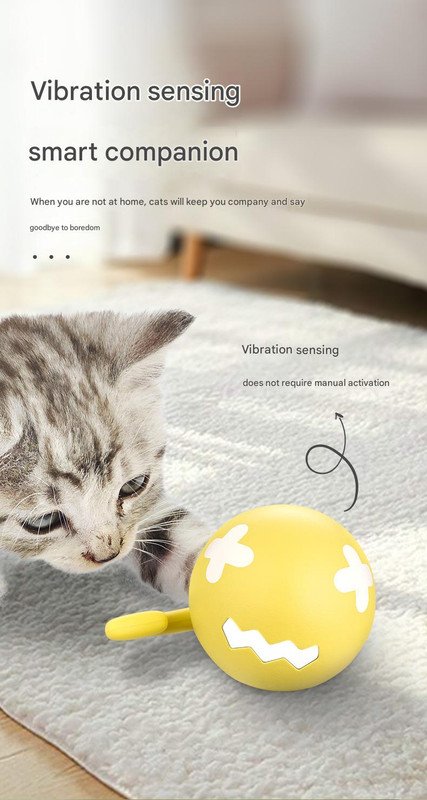 Rechargeable Interactive Cat Toy - Self-Rolling Ball with LED Light,Standard Edition Blue - Image 4