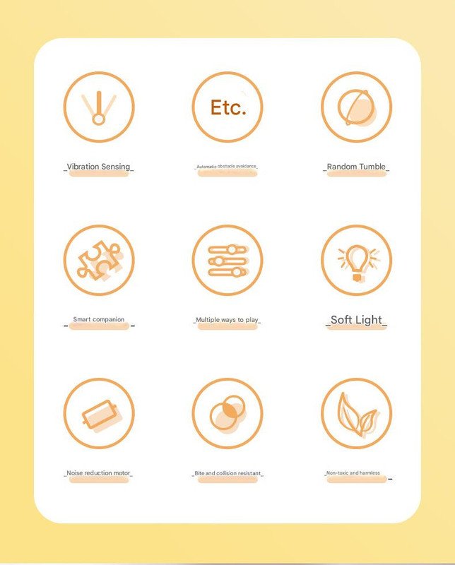 Rechargeable Interactive Cat Toy - Self-Rolling Ball with LED Light,Standard Edition Blue - Image 3