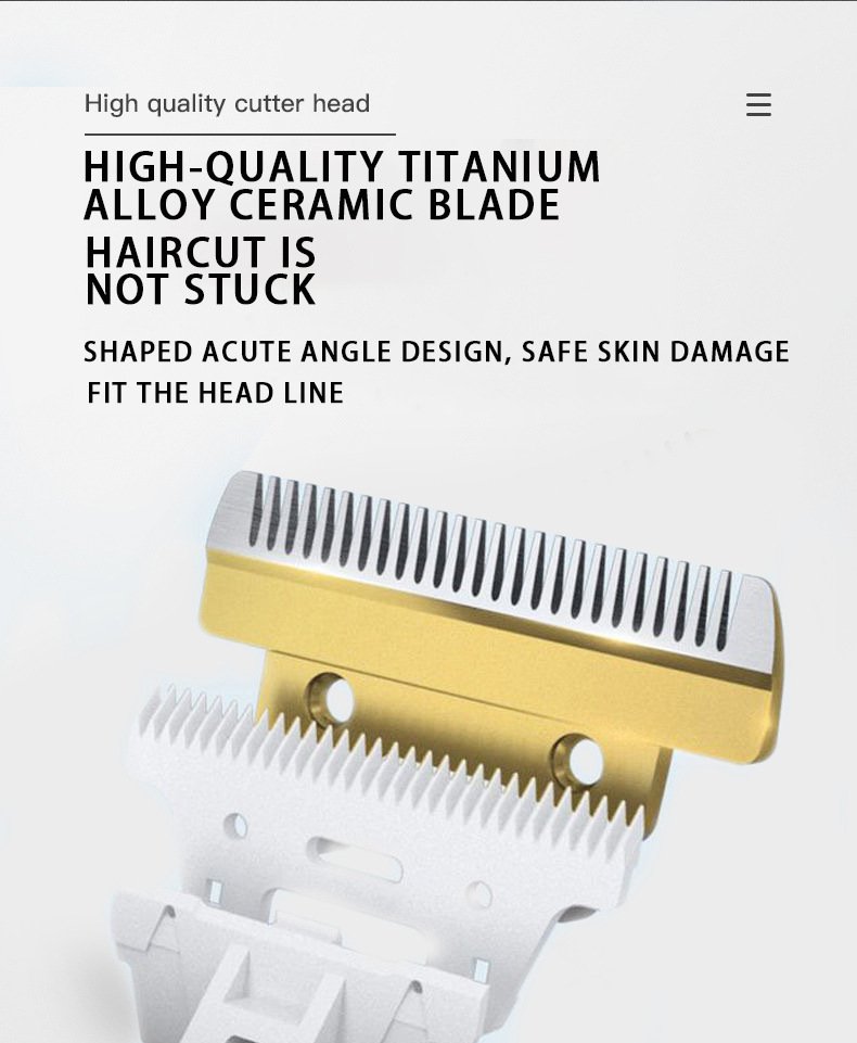 Professional Pet Grooming Hair Clipper Kit - Rechargeable, Low Noise, with Ceramic Blades & 5-Speed Adjustment(gold) - Image 5