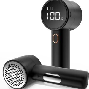 Rechargeable Electric Lint Remover with LED Display - 3 Speed Levels, USB-C Charging, 2600mAh Battery(black)