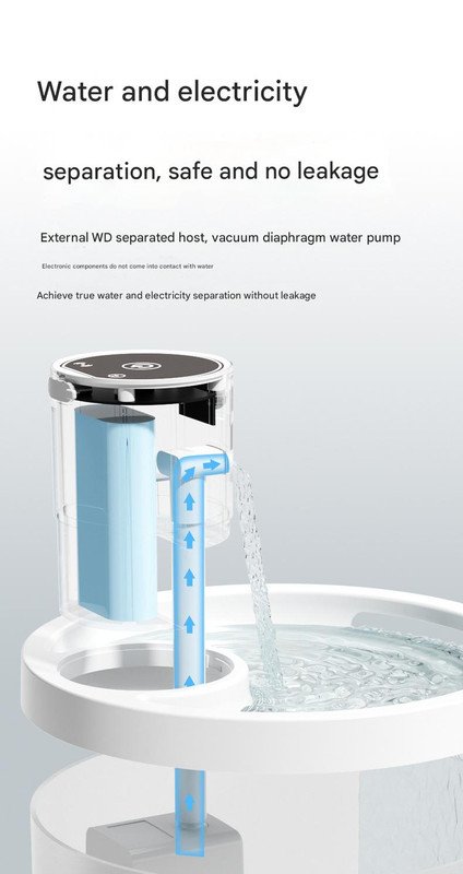 Blue Wireless Automatic Pet Water Fountain - 2.2L Motion Sensor Dispenser - Image 4