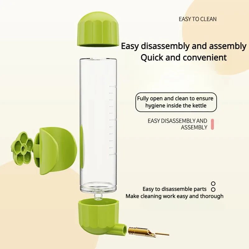 Green Automatic Bird Water Feeder Bottle (200ml) - Leakproof No-Drip Dispenser for Parrots - Image 4