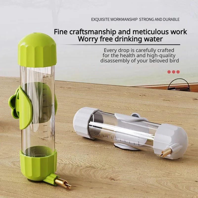 White Automatic Bird Water Feeder Bottle (200ml) - Leakproof No-Drip Dispenser for Parrots - Image 3