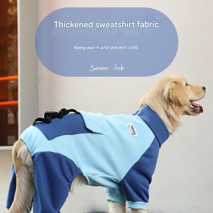 Turmeric Sporty Dog Onesie with Back Zipper & Pockets - For Medium/Large Dogs (Size : 4XL) - Image 3