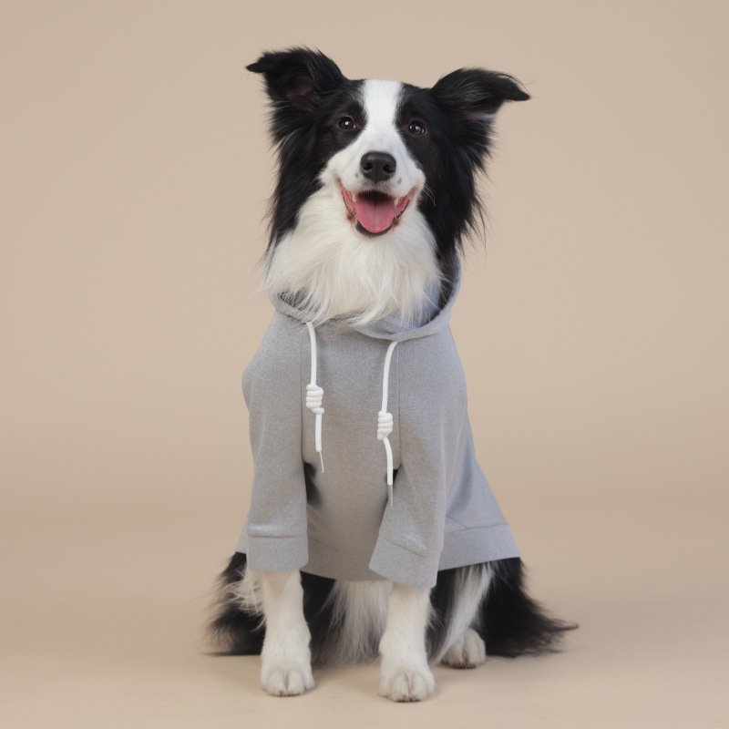Grey Classic Dog Sweatshirt with Hood & Drawstrings - For Large Dogs (Size : 2XL)