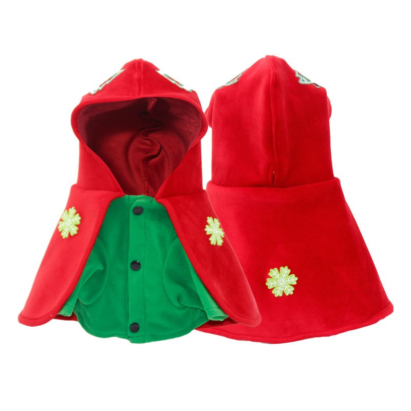 Christmas Dog Costume - Festive Hooded Cape & Green Jumpsuit Outfit (Size : XL) - Image 5